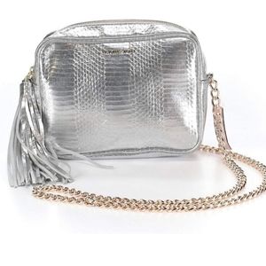 Victoria Secret Silver Metallic Crossbody Purse